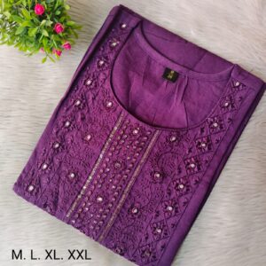 Cotton embroidery  kurthis
