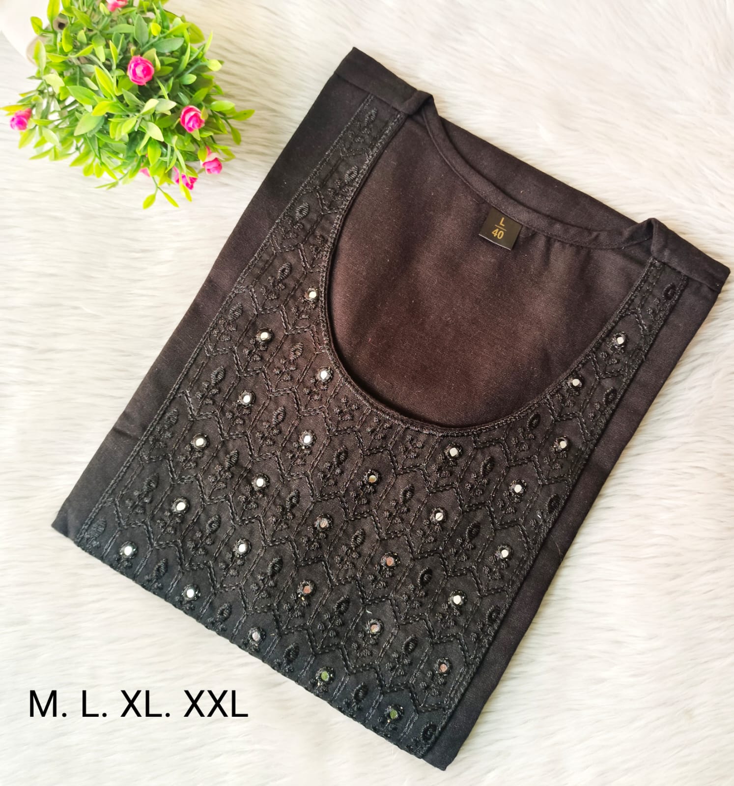 Cotton embroidery kurthis