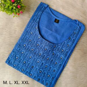 Cotton embroidery  kurthis
