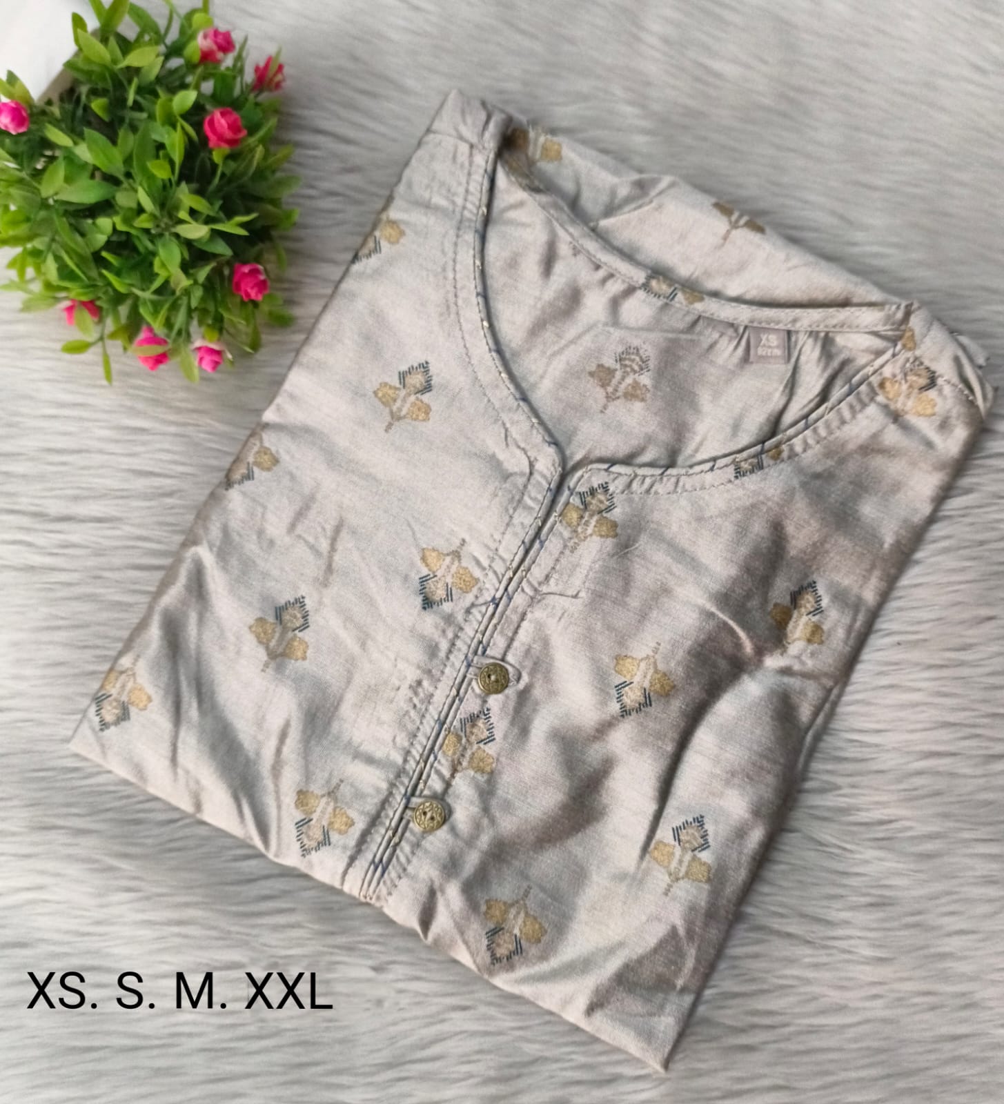 Cotton embroidery kurthis