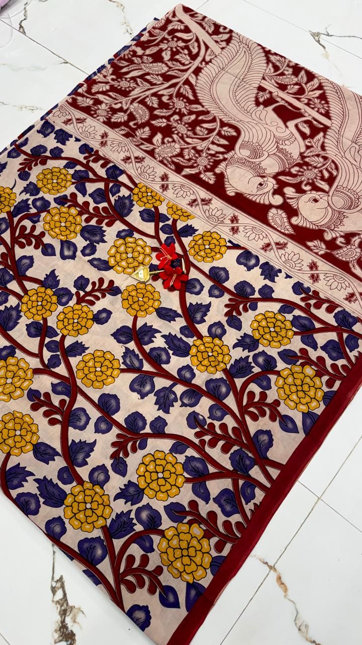 PURE KALAMKARI SOFT COTTON SAREES