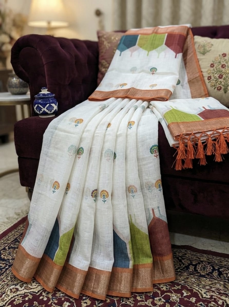 HANDLOOM LINEN COTTON SAREES