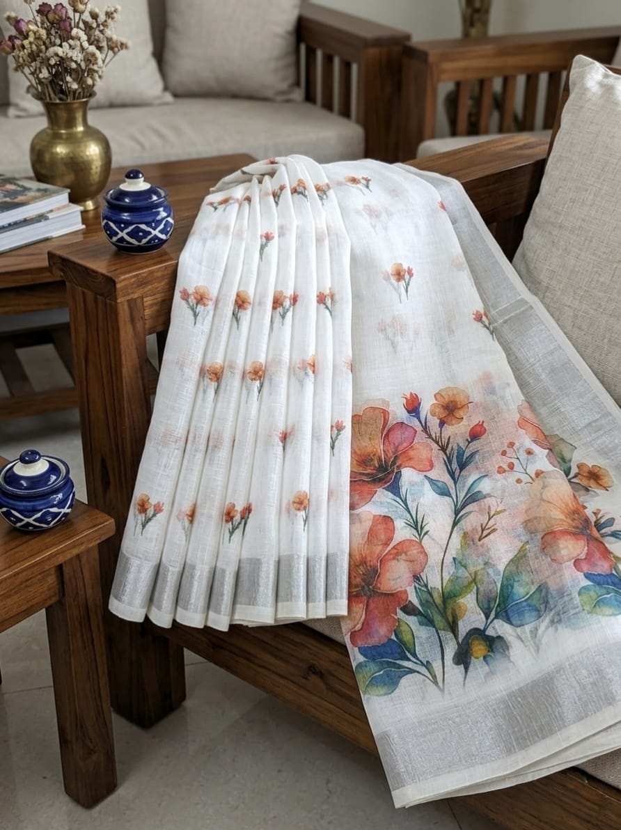 HANDLOOM LINEN COTTON SAREES