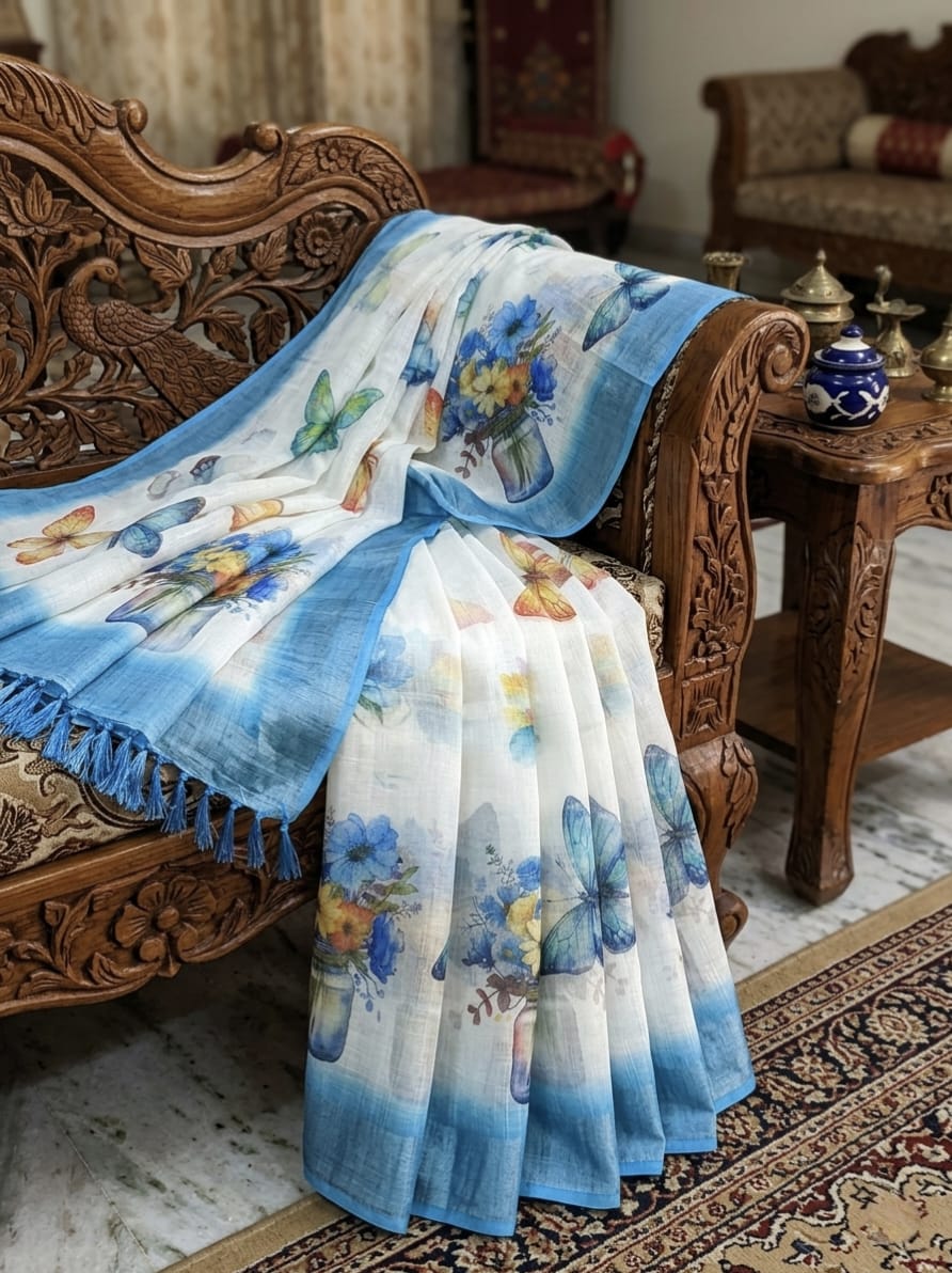 HANDLOOM LINEN COTTON SAREES